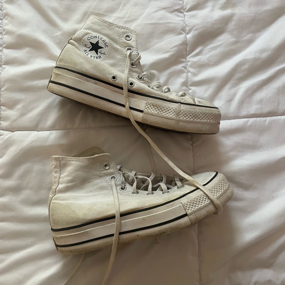 Converse High Top Sneakers in Cream